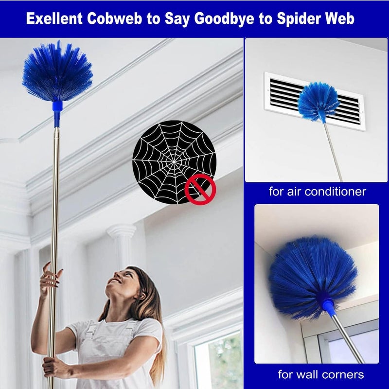 ARAINY Microfiber Duster Kit High Reach Ceiling Fan Duster with Extendable Pole 100" Telescoping Cobweb Duster for Cleaning, Bendable Head Washable Duster for Ceiling, Fan, Furniture - Image 4